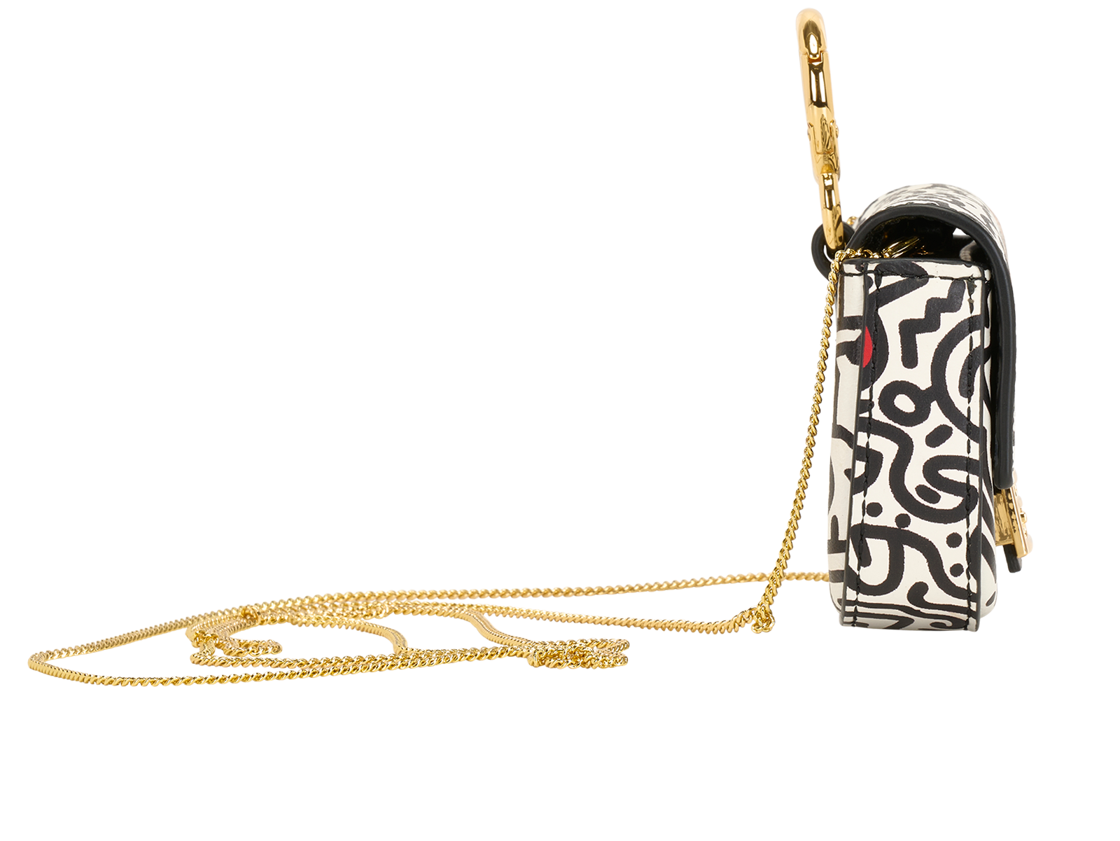 Fendi x Mr Doodle Nano Baguette, &pound;350, Accessories, Black/Orange/White, Leather, Side view